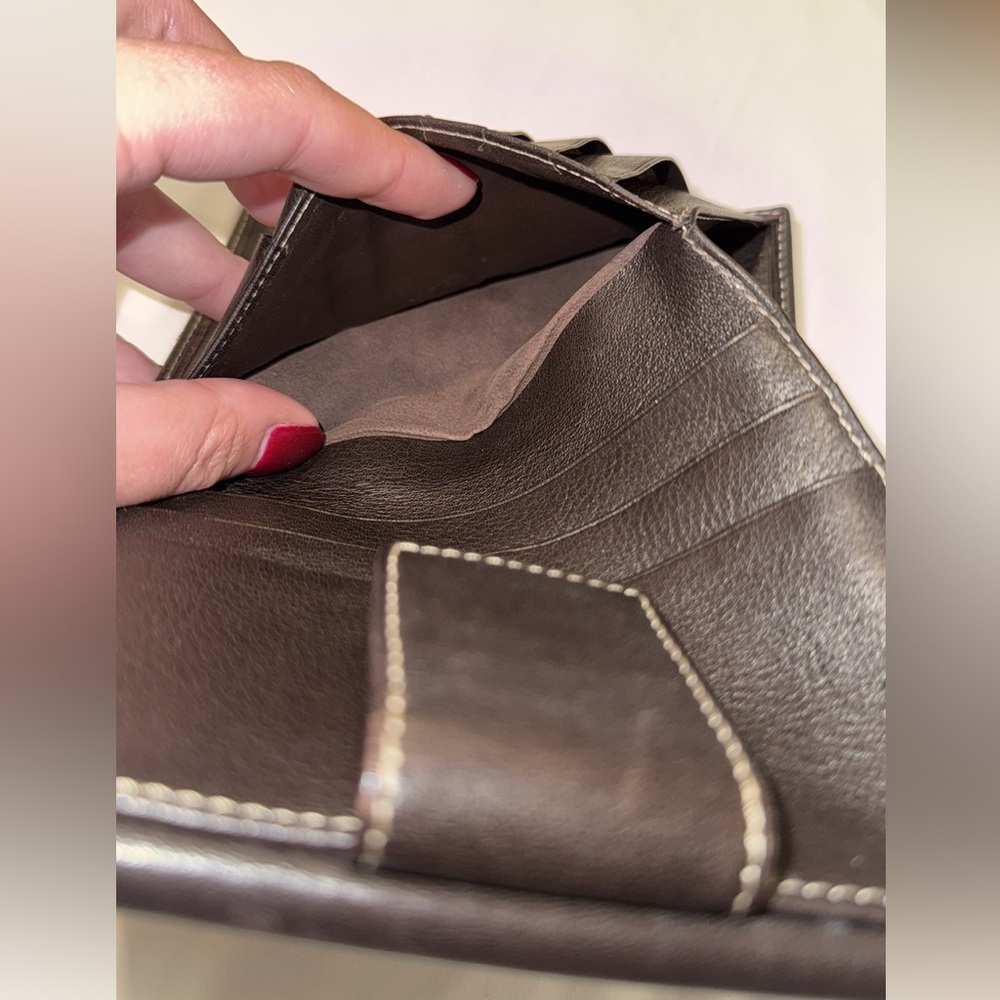 Loewe Bifold Wallet Anagram Suede Leather Brown - Picture 3 of 10
